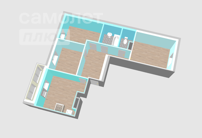 Квартира 68,9 м², 3-комнатная - изображение 3