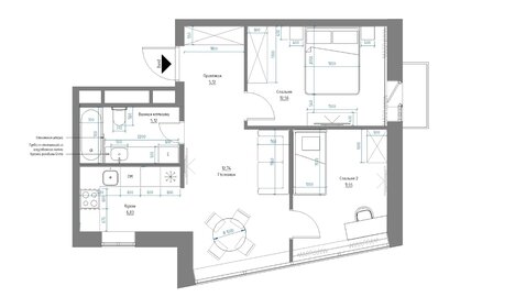 Квартира 53 м², 2-комнатные - изображение 2