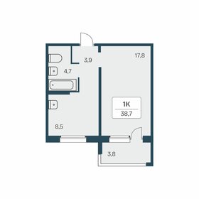 Квартира 38,7 м², 1-комнатная - изображение 1