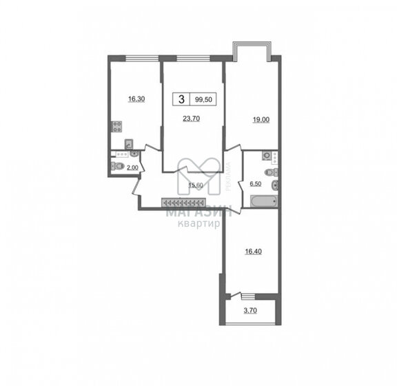 99,5 м², 3-комнатная квартира 29 100 000 ₽ - изображение 39