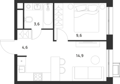 33,1 м², 1-комнатная квартира 9 916 503 ₽ - изображение 20