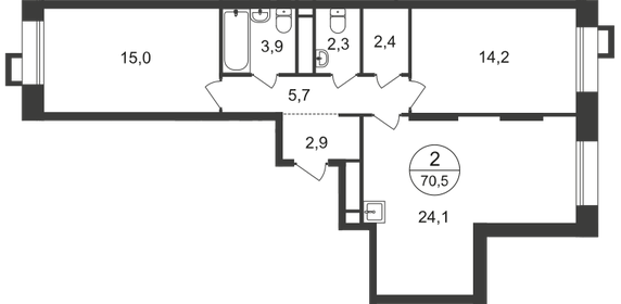 72,6 м², 2-комнатная квартира 18 401 220 ₽ - изображение 28