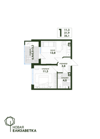34,6 м², 1-комнатная квартира 5 055 980 ₽ - изображение 70