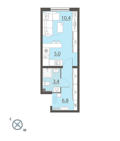 25 м², квартира-студия 3 600 000 ₽ - изображение 33