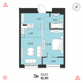 25 м², квартира-студия 6 430 000 ₽ - изображение 64