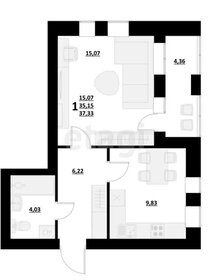 Квартира 37,3 м², 1-комнатная - изображение 1