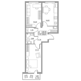 61 м², 2-комнатная квартира 10 500 000 ₽ - изображение 96