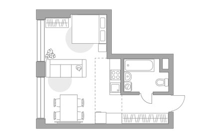 Квартира 32,7 м², студия - изображение 1