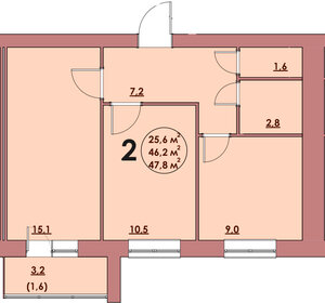 44,6 м², 2-комнатная квартира 2 800 000 ₽ - изображение 71