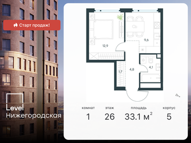 33,4 м², 1-комнатная квартира 12 358 464 ₽ - изображение 12