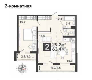 66 м², 2-комнатная квартира 6 400 000 ₽ - изображение 83