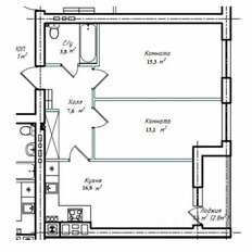 Квартира 56,6 м², 2-комнатная - изображение 1
