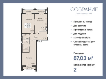 87 м², 2-комнатная квартира 34 812 000 ₽ - изображение 1