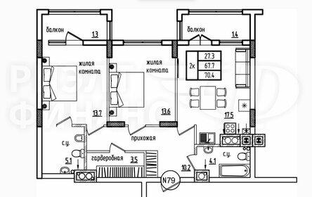 67,1 м², 2-комнатная квартира 9 000 000 ₽ - изображение 33