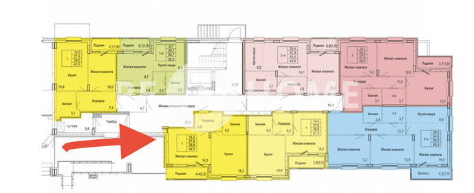61,9 м², 2-комнатная квартира 6 190 000 ₽ - изображение 49