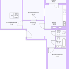 Квартира 75,2 м², 3-комнатная - изображение 3