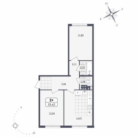 Квартира 53,6 м², 2-комнатная - изображение 1