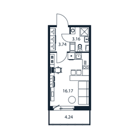 Квартира 24,3 м², студия - изображение 1