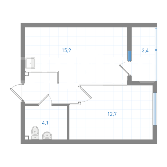 40,4 м², 1-комнатная квартира 8 300 000 ₽ - изображение 1