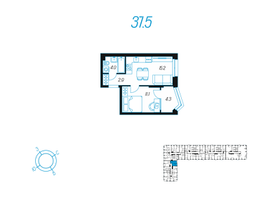 37,5 м², 1-комнатная квартира 6 478 000 ₽ - изображение 25