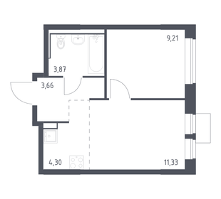 Квартира 32,4 м², 1-комнатная - изображение 1