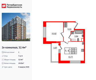 Квартира 32,4 м², 1-комнатная - изображение 1