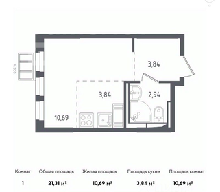 Квартира 21,3 м², студия - изображение 2