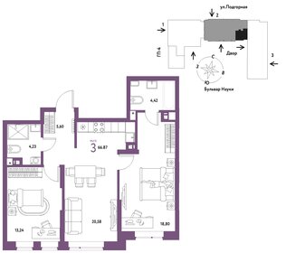 Квартира 66,9 м², 3-комнатная - изображение 1