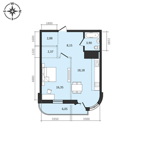 Квартира 57,9 м², 2-комнатная - изображение 1