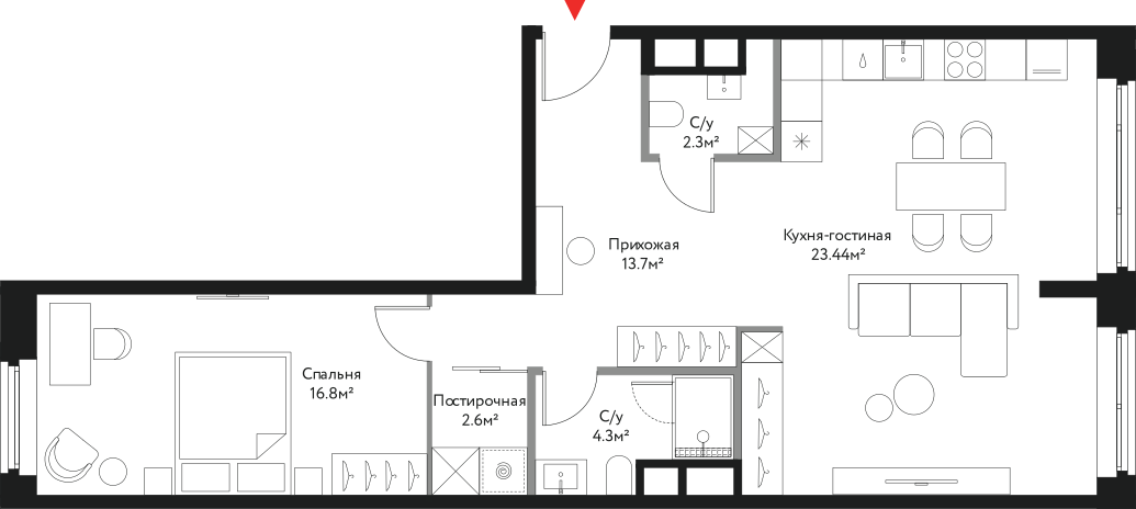 73,1 м², 3-комнатная квартира 28 166 580 ₽ - изображение 1