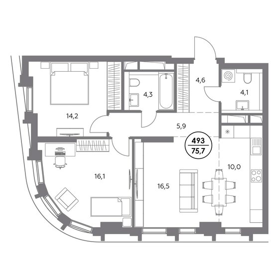 75,7 м², 2-комнатная квартира 35 200 500 ₽ - изображение 19