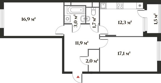 74,7 м², 2-комнатная квартира 14 700 000 ₽ - изображение 66