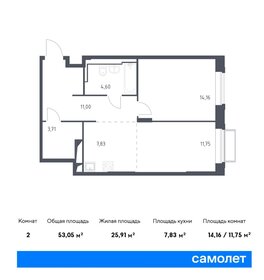 Квартира 53,1 м², 1-комнатная - изображение 1