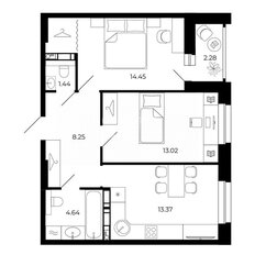Квартира 54,8 м², 2-комнатная - изображение 2
