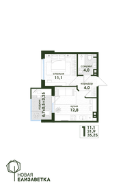 31,9 м², 1-комнатная квартира 4 400 000 ₽ - изображение 58