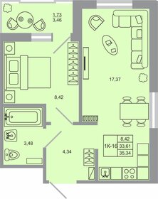 36,1 м², 1-комнатная квартира 4 945 700 ₽ - изображение 22