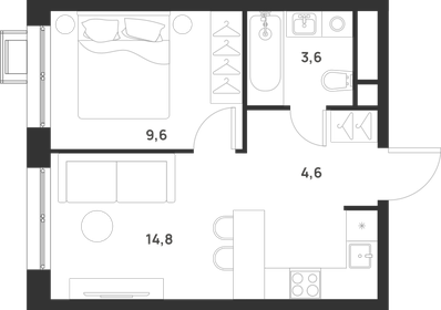 32,7 м², 1-комнатная квартира 8 862 467 ₽ - изображение 19