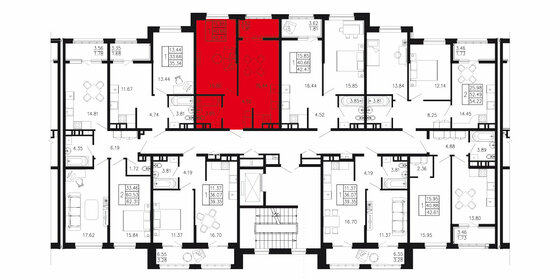 42,4 м², 2-комнатная квартира 6 500 000 ₽ - изображение 54