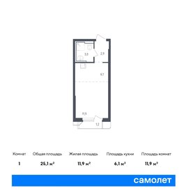 Квартира 25 м², студия - изображение 1