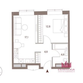 Квартира 39,4 м², 1-комнатные - изображение 1