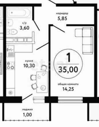 35 м², 1-комнатная квартира 3 700 000 ₽ - изображение 47