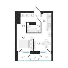 34,9 м², квартира-студия 5 780 950 ₽ - изображение 14