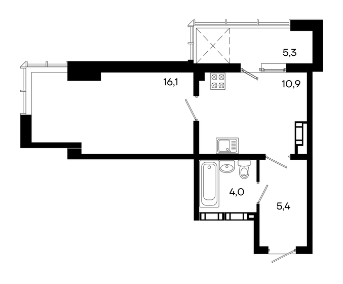 41,7 м², квартира-студия 6 463 500 ₽ - изображение 15