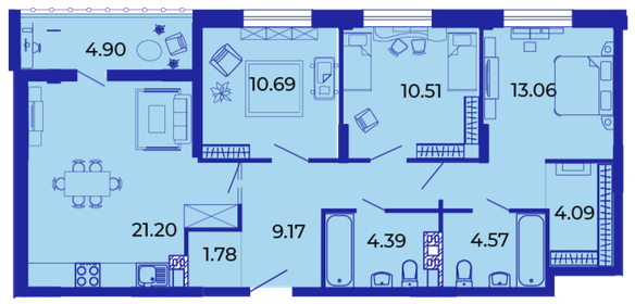 Квартира 84,4 м², 3-комнатная - изображение 2