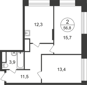 57,4 м², 2-комнатная квартира 13 600 000 ₽ - изображение 112