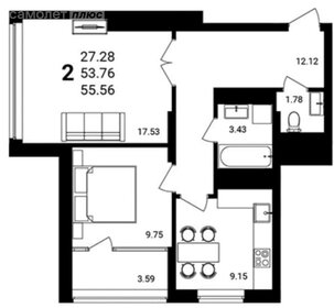 64,9 м², 2-комнатная квартира 11 690 000 ₽ - изображение 1