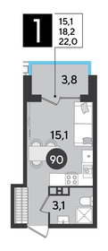 22 м², квартира-студия 4 382 400 ₽ - изображение 70