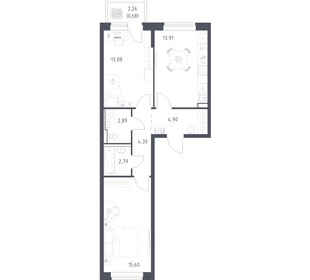 Квартира 58,2 м², 2-комнатная - изображение 1