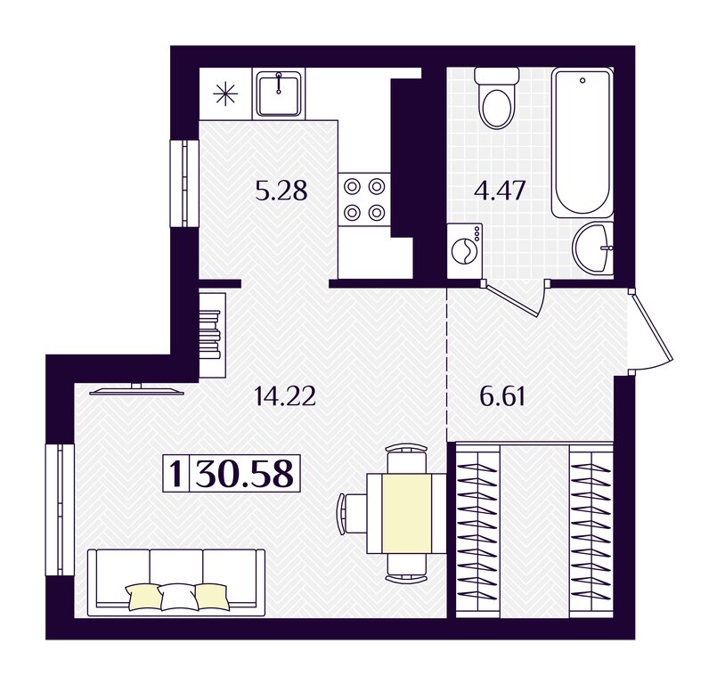 Варианты планировок ЖК «Астерия» - планировка 2