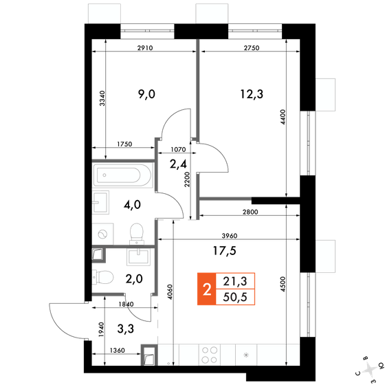 72,1 м², 3-комнатная квартира 12 700 000 ₽ - изображение 77